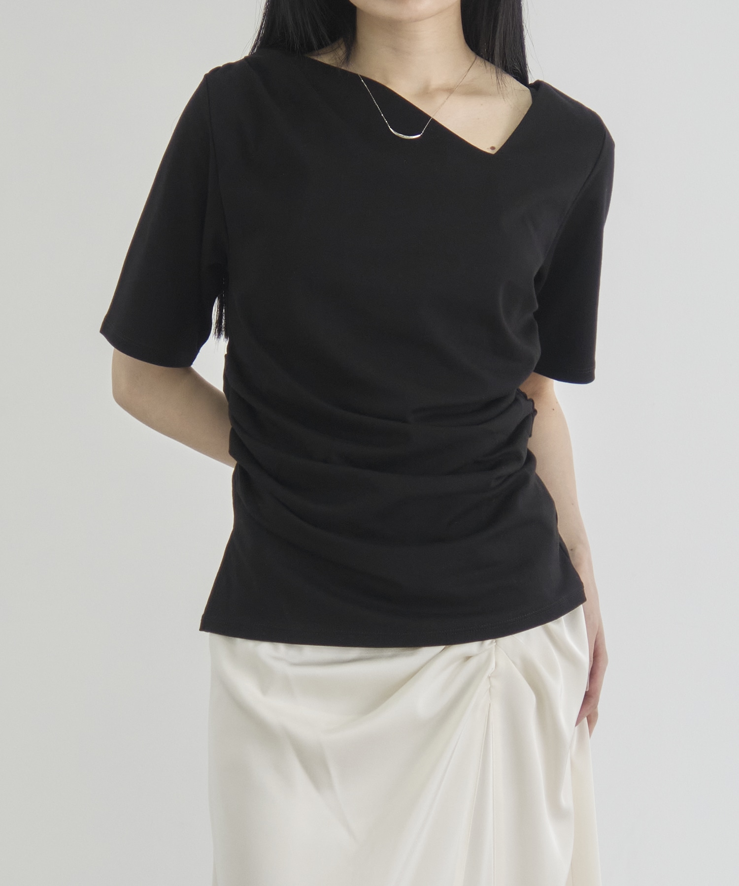 Asymmetry Tack Drape Tee