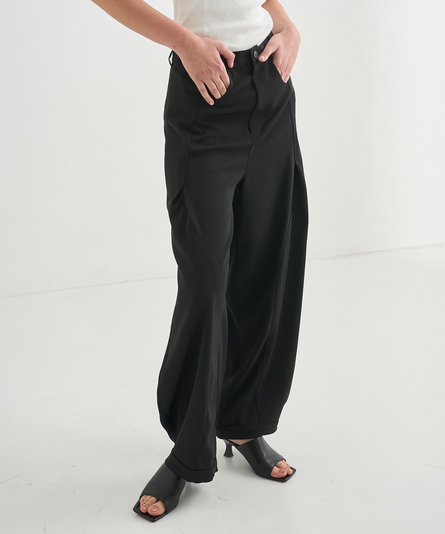 Twill Barrel Leg Pants