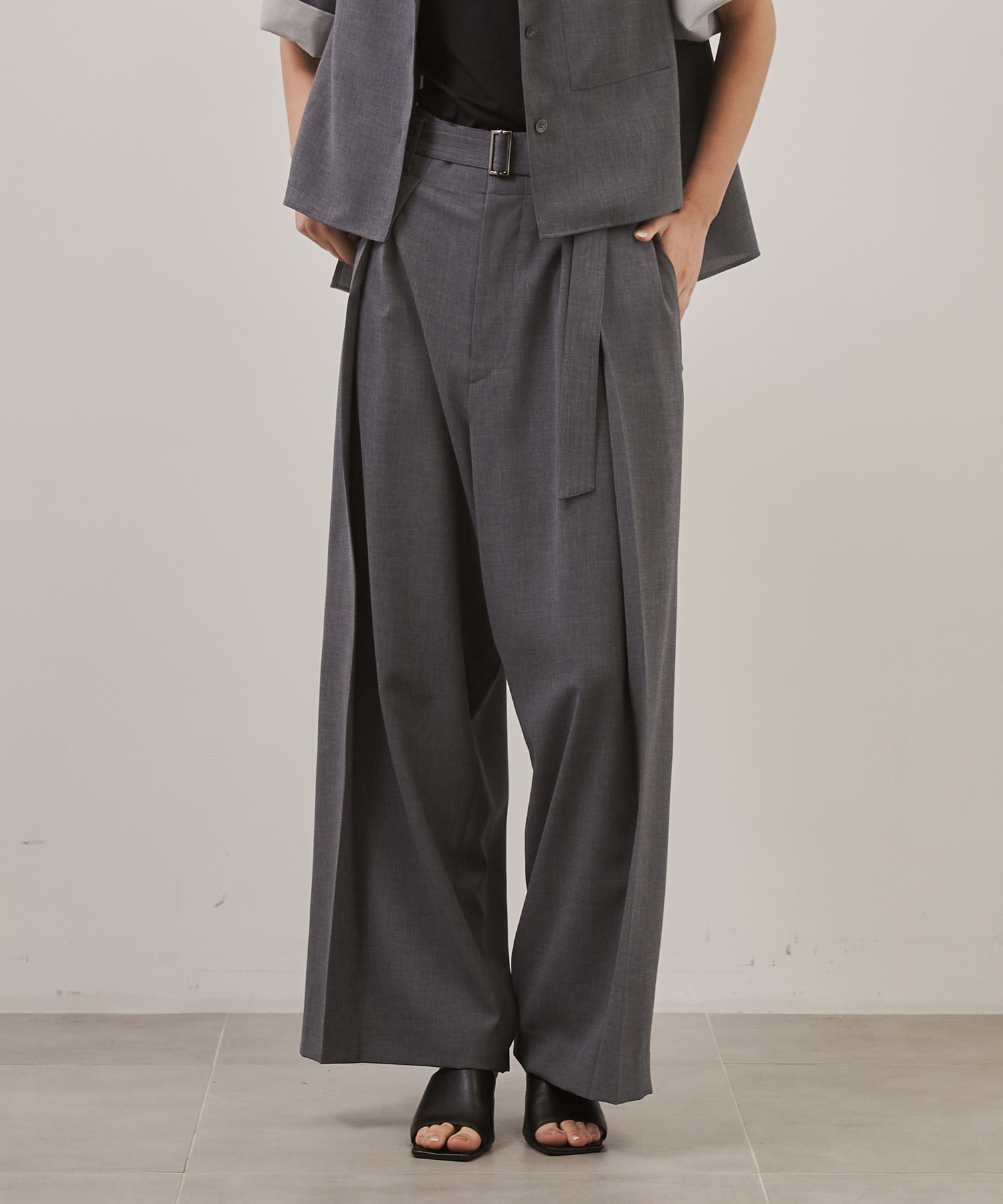 Belt Tuck Pants