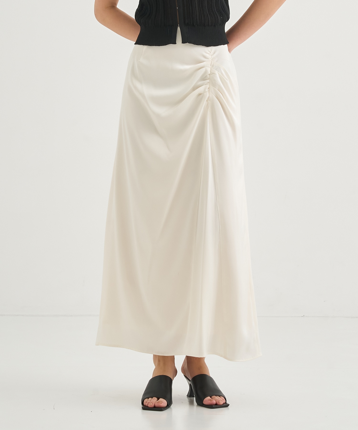 Gather Satin Skirt