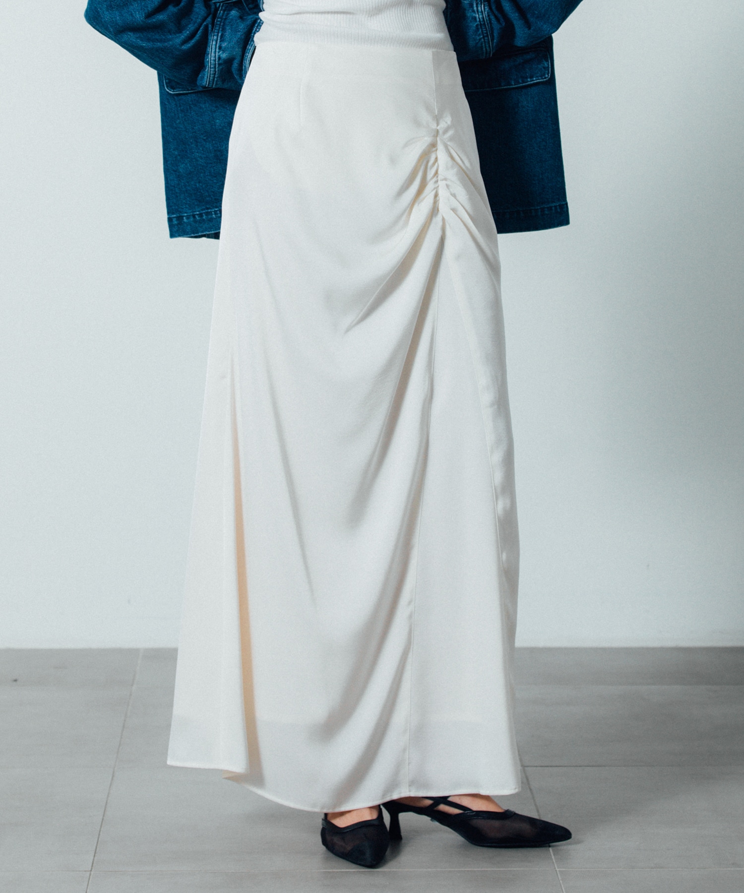 【残りわずか】Gather Satin Skirt