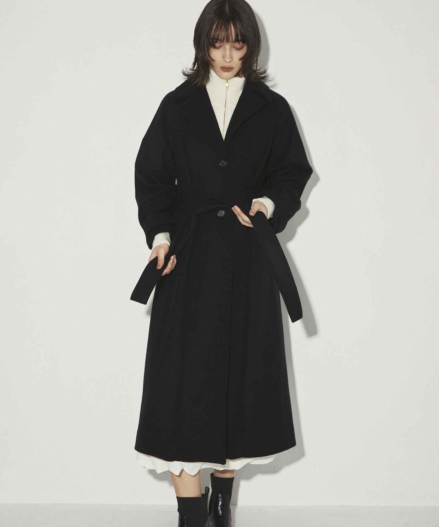 DoubleCollar Raglan Coat