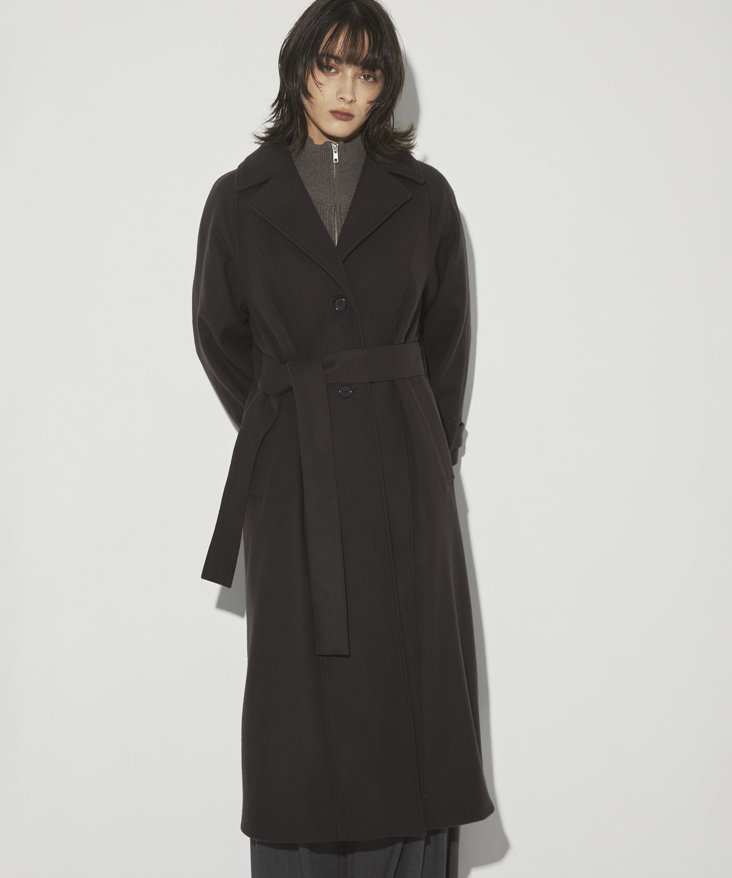 DoubleCollar Raglan Coat