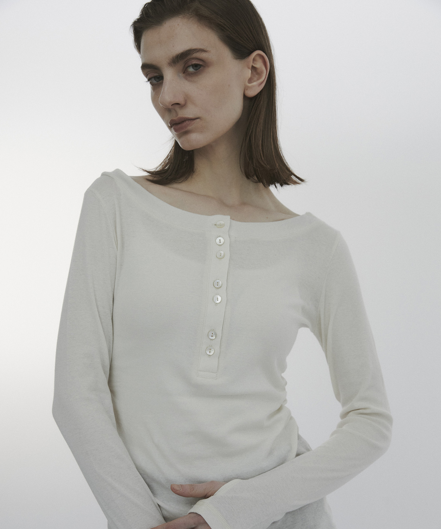 Cotton Cashmere 2way Long Tee