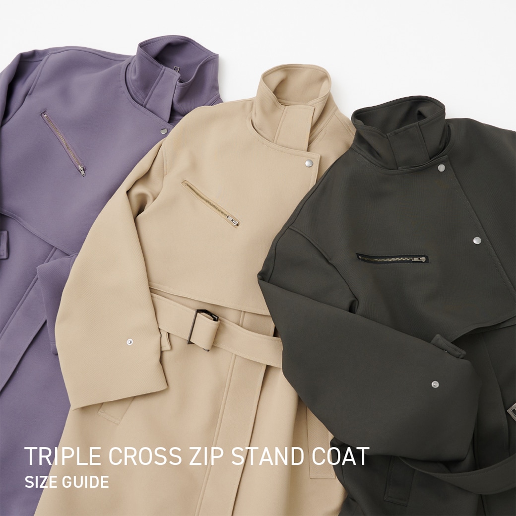 TRIPLE CROSS ZIP STAND COAT / SIZE GUIDE